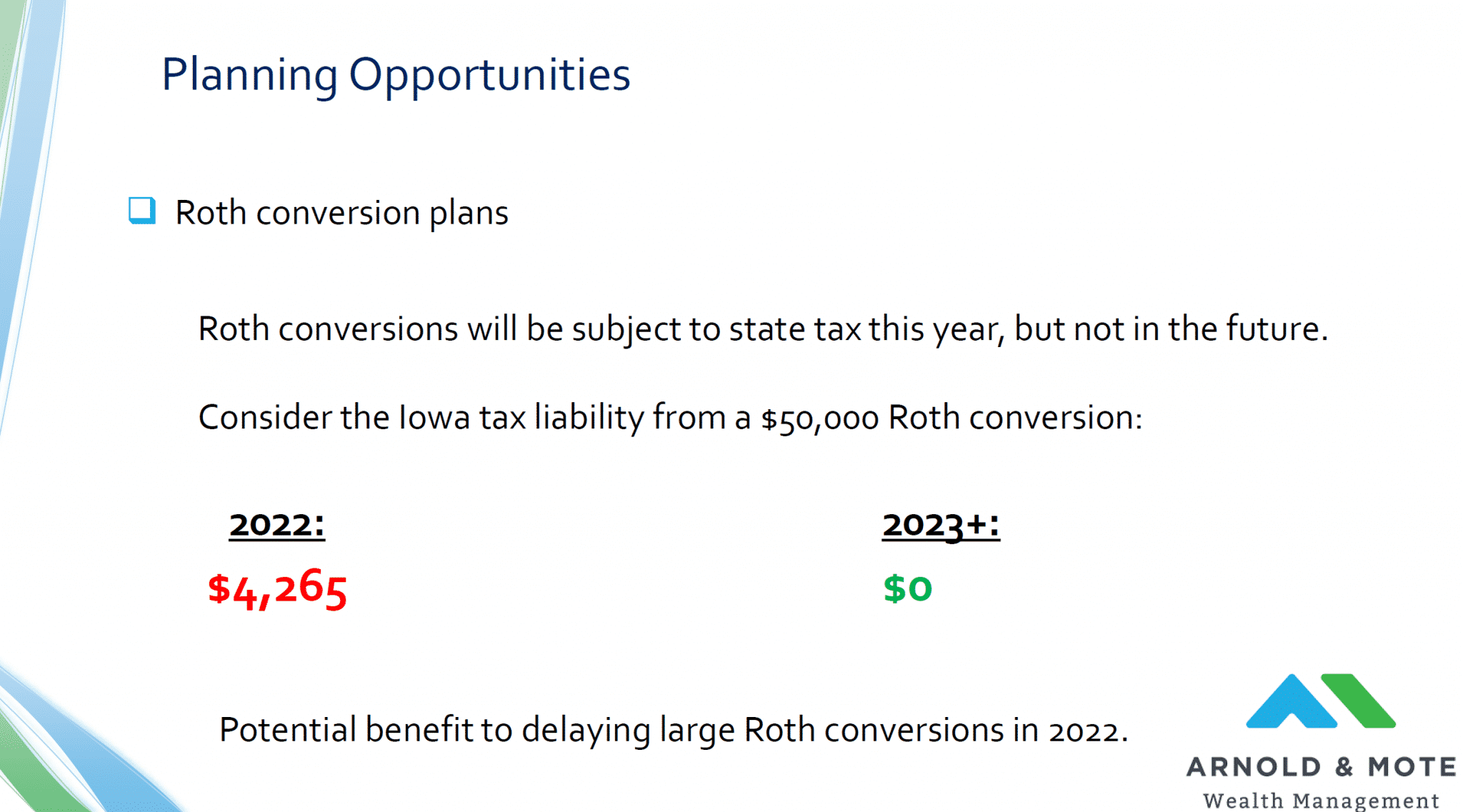 New Iowa Flat Tax Law Impact On Retirees Arnold Mote Wealth Management