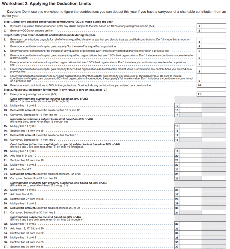 Irs 526 Deduction Worksheet Arnold Mote Wealth Management 6825