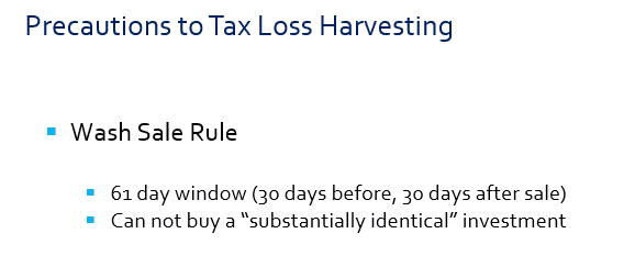 wash sale rules around tax loss harvesting