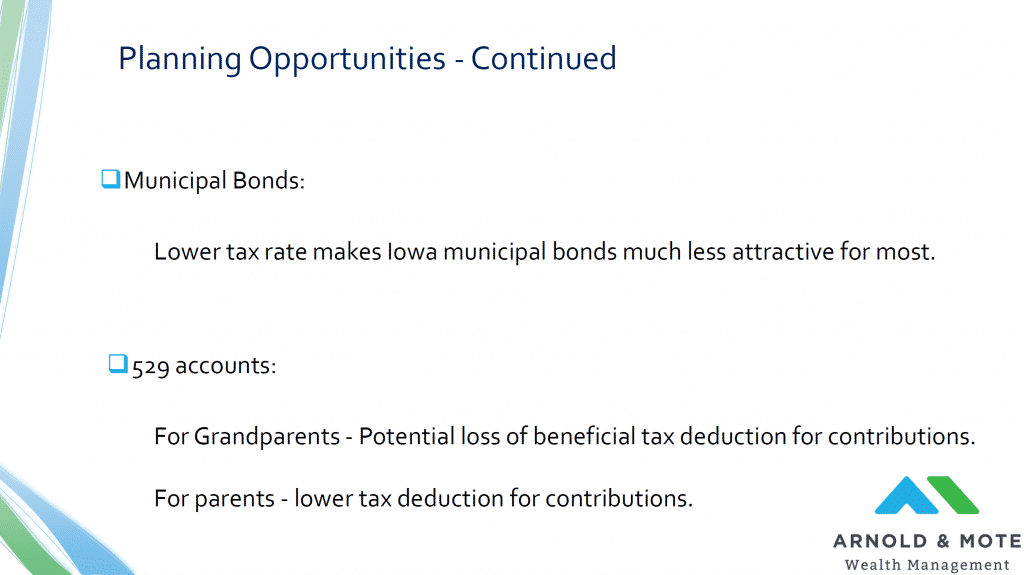 iowa municipal bond tax benefit and iowa 529 benefit
