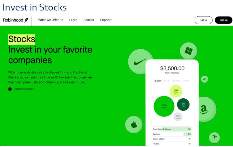 investing in stock on Robinhood