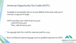 AOTC -American Opportunity tax credit